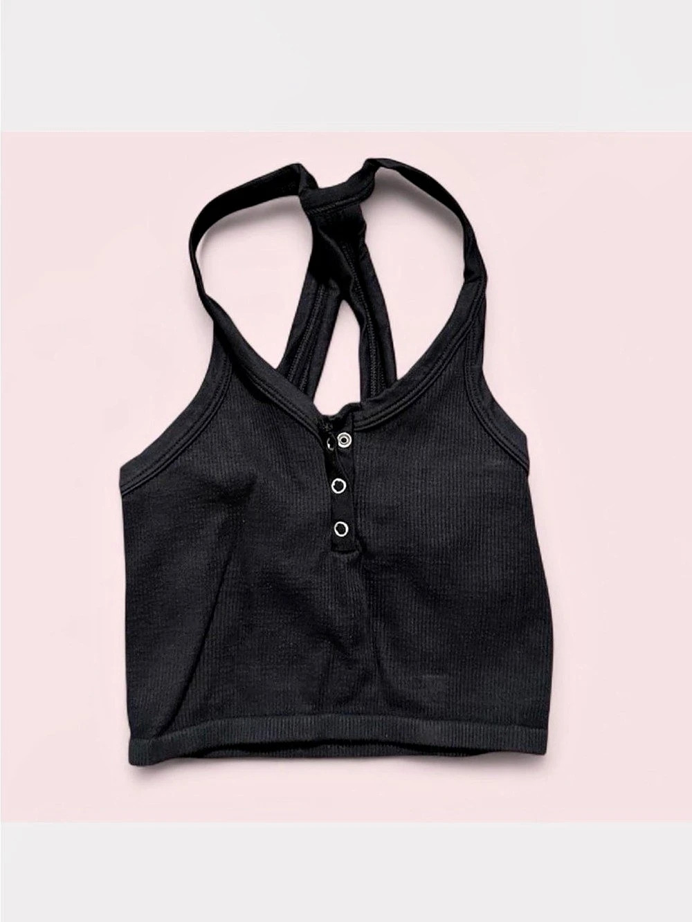 FP Movement Free Throw Henley Crop Tank Black Small Like New